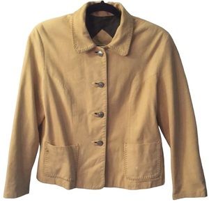 JOSE LUIS Chamois Tan Lambskin Leather Button Front Jacket Blazer VINTAGE
